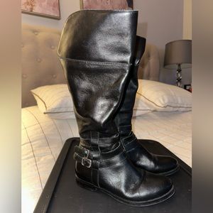 Blakely black leather riding boots